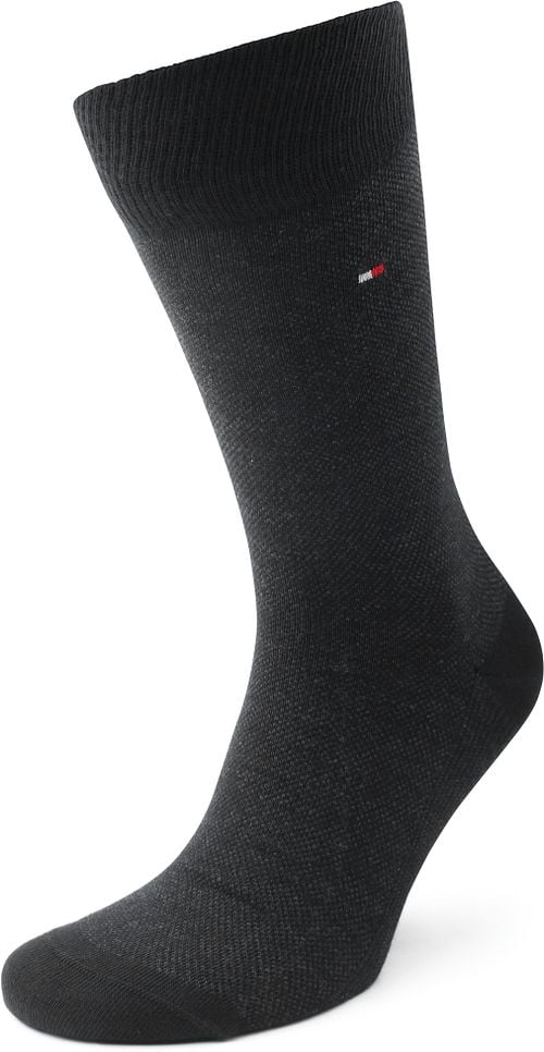 Tommy Hilfiger 2-Pack Socken Birdseye Schwarz Product / Achterkant