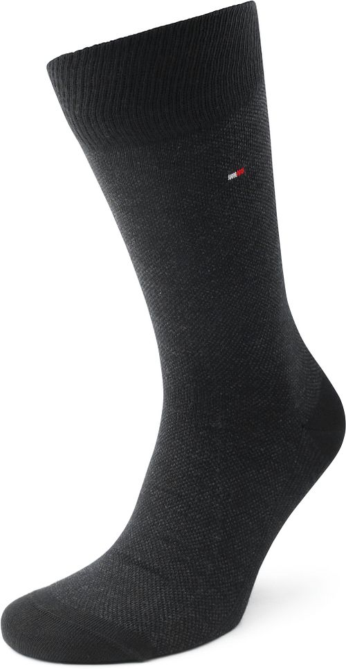 Tommy Hilfiger 2-Pack Sokken Birdseye Zwart Product / Achterkant