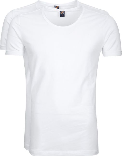 Suitable T-shirt Wit Diepe O-hals Stretch 2-Pack 145-2 O Otaru bestellen | Suitable