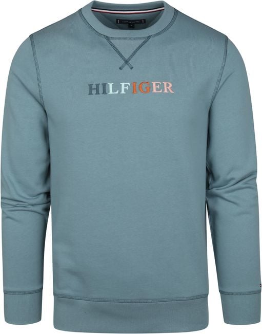 Tommy Hilfiger Sweater Contrast Logo Light Blue MW0MW25543-CTV order online