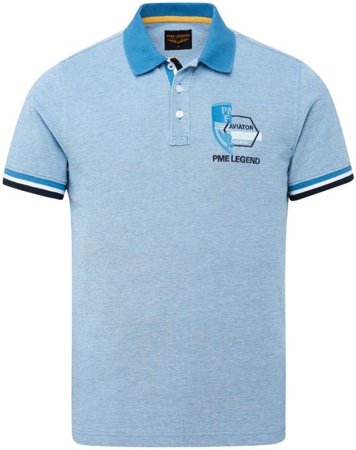 PME Legend Two Tone Pique Polo Blue PPSS2204850 order online Suitable
