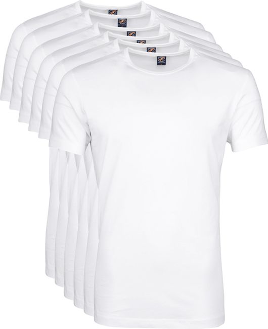 schermutseling Ver weg Interpretatief Wit T-Shirts 6Pack | Witte T Shirts kopen | Suitableshop 100-2 100% Cotton O
