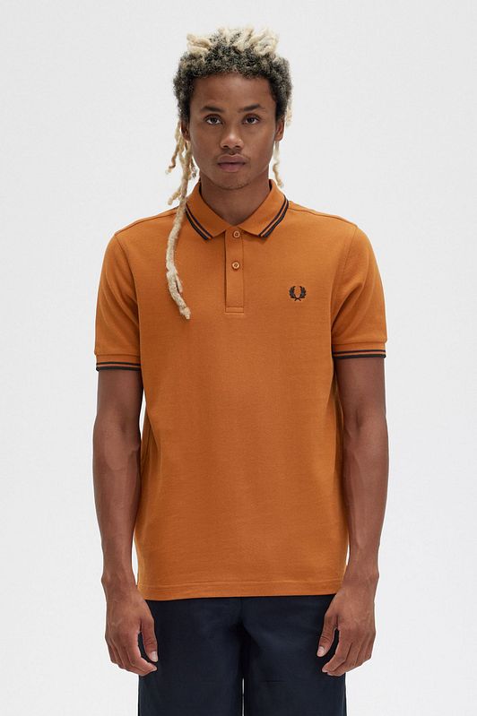 Orange fred perry store polo