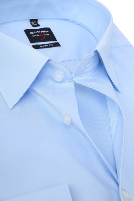OLYMP Level Five Overhemd Extra Lange Mouwen Body-Fit Lichtblauw