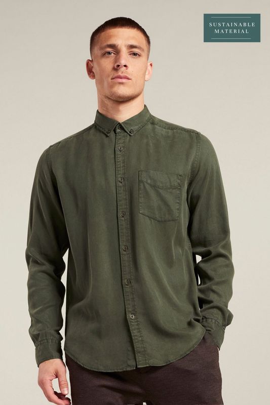 Dstrezzed Shirt Garment Dyed Tencel Dark Green 303502 order online