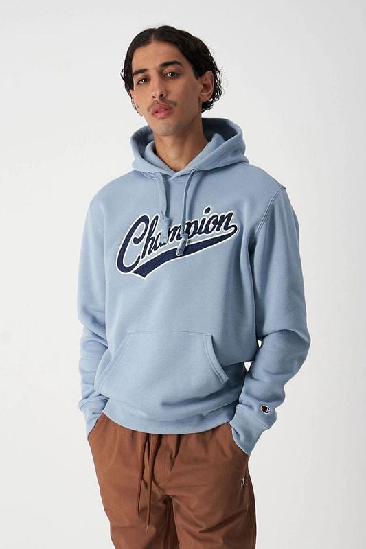 Champion reverse weave hot sale hoodie light blue