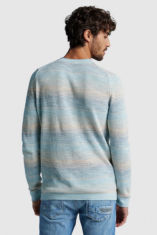 Light blue and outlet white striped sweater