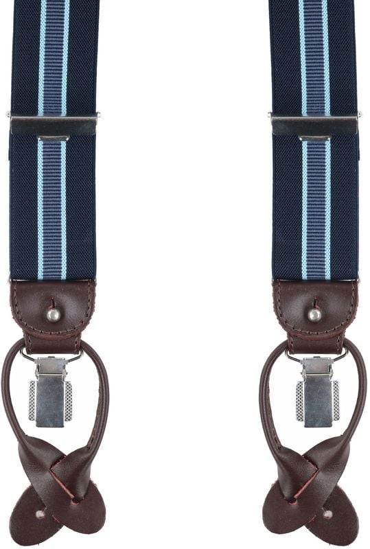 Blue Suspenders with Leather Ends – Vanguard Industries