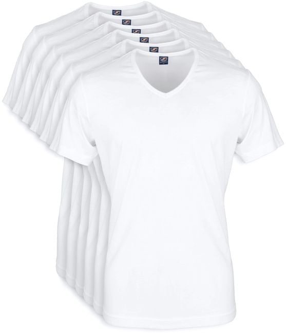 Grap tuin Transplanteren Suitable T-shirt Wit V-hals Vita 6 Pack 120-2 V White Vita