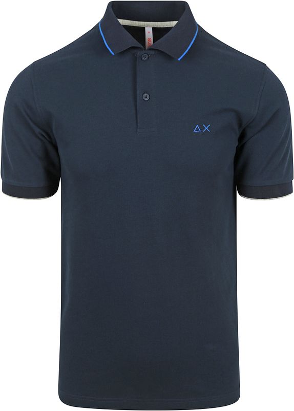 Sun68 Polo Shirt Small Stripe Collar Navy A34113-07 order on