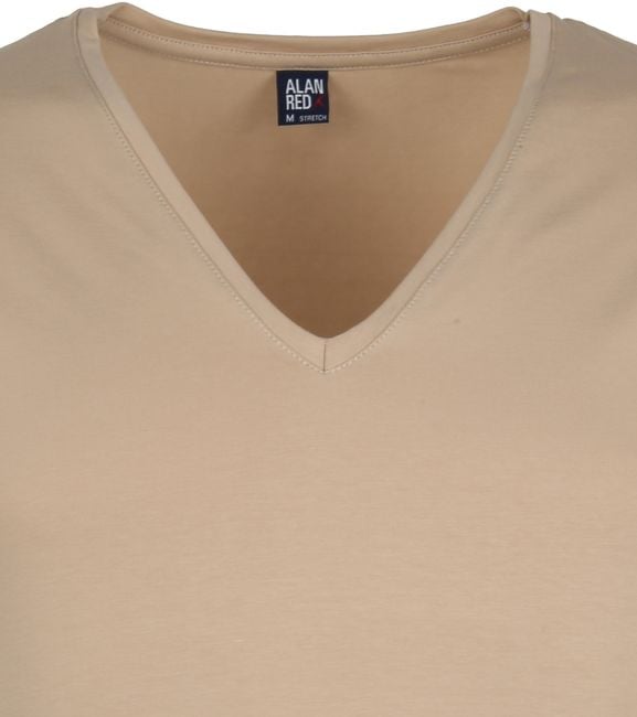 Tijdens ~ heel fijn Korea Alan Red T-Shirt V-Neck Stretch Beige 2-Pack 5601/2P/19 NOV T-Shirt Skin  order online | Suitable
