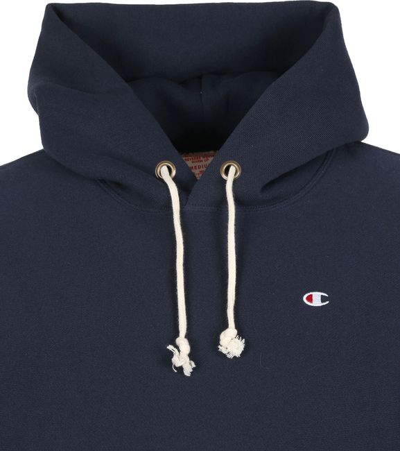 reverse weave hoodie navy