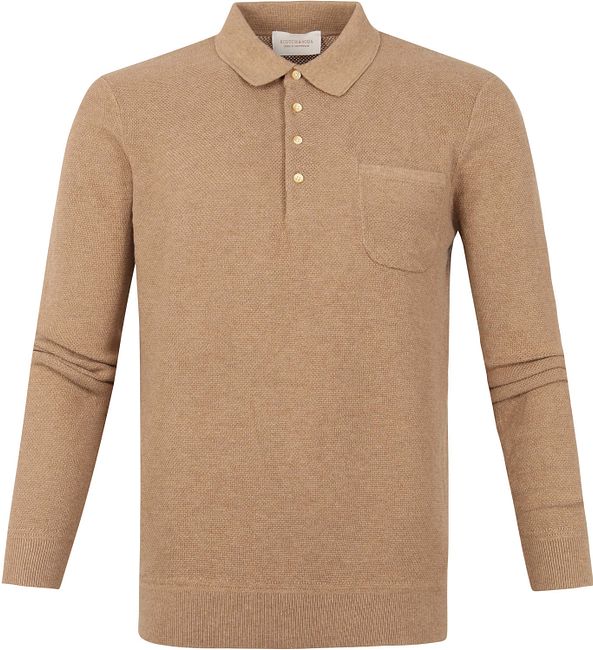 long sleeve polo beige