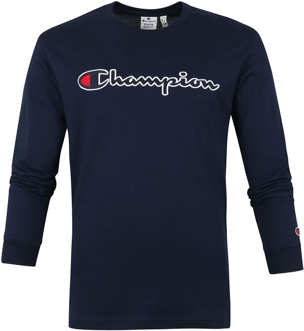 navy blue champion long sleeve shirt