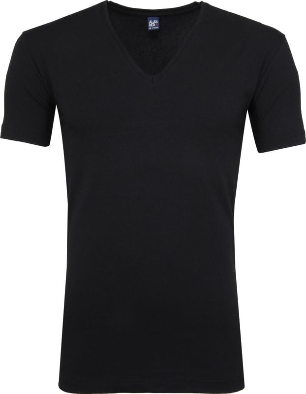 Alan Red T-Shirt V-Neck Stretch Zwart 2-Pack