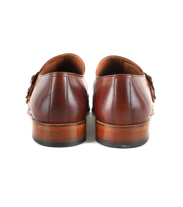 Cognac double monk on sale strap