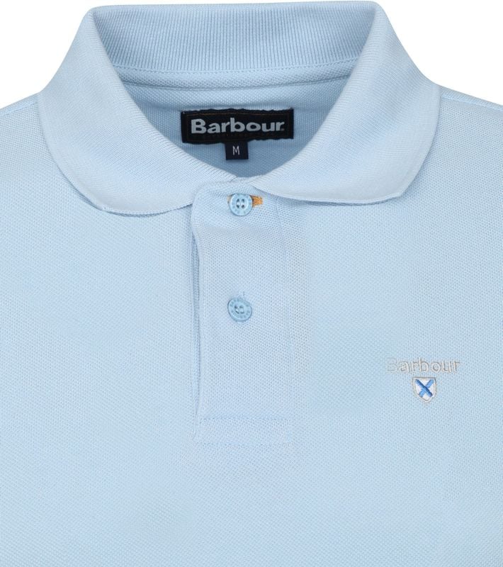Barbour Basic Pique Polo Shirt Light Blue