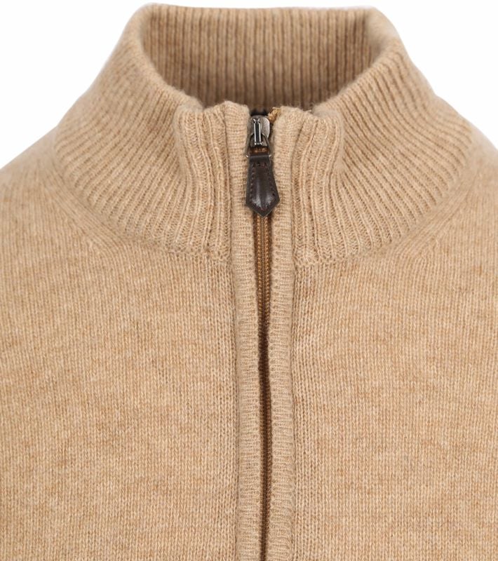 Beige woolen half zip pullover