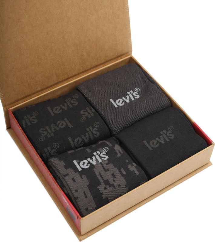 Levi's 4-Paar Giftbox Sokken Zwart