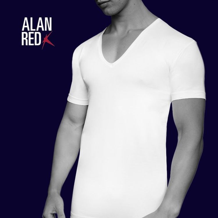Alan Red T-Shirt Extra Diepe V-Hals Stretch 5601/2P/01 NOV T-shirt