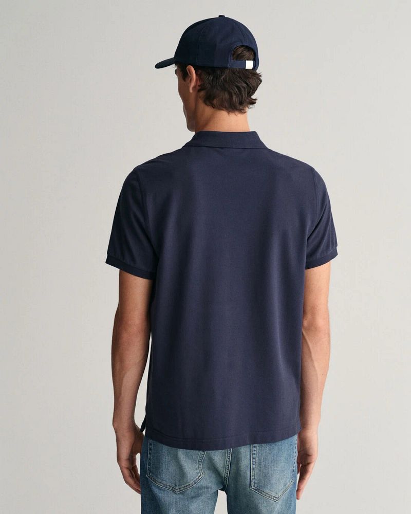 Gant Shield Piqué Poloshirt Navy - Größe 3XL günstig online kaufen
