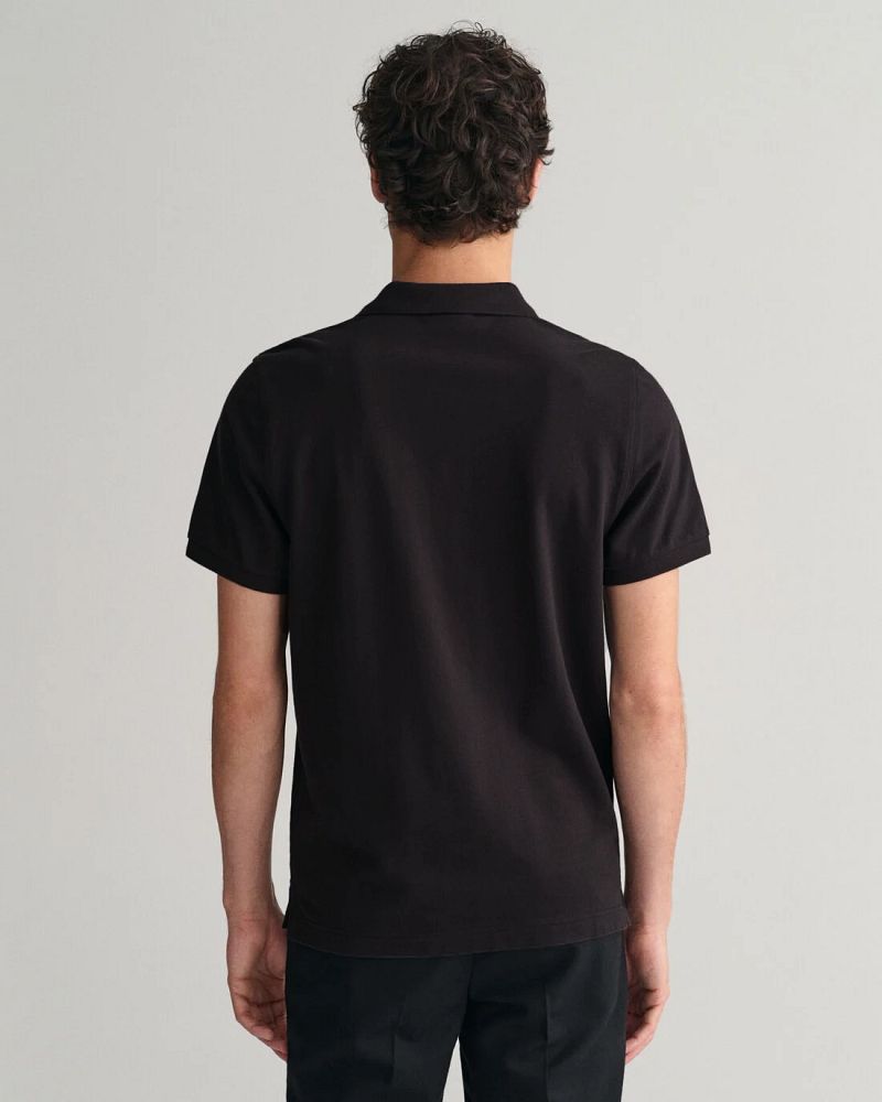 Gant Shield Piqué Poloshirt Schwarz - Größe 4XL günstig online kaufen