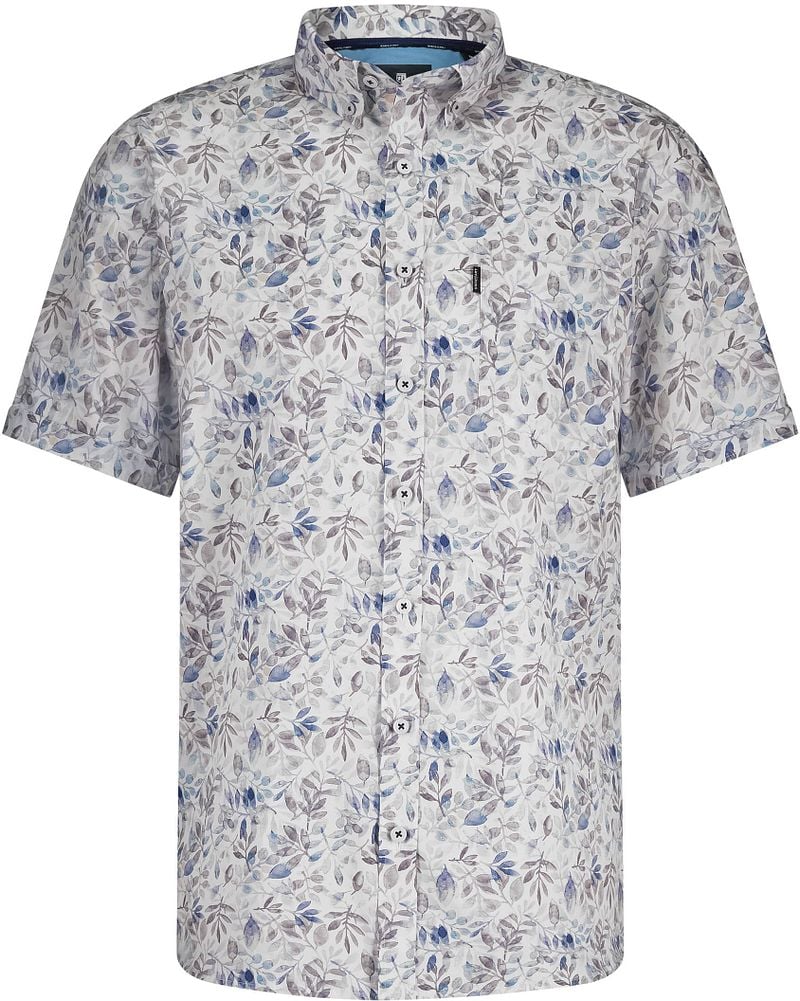 State Of Art Short Sleeve Poplin Hemd Beige Blau - Größe XL günstig online kaufen