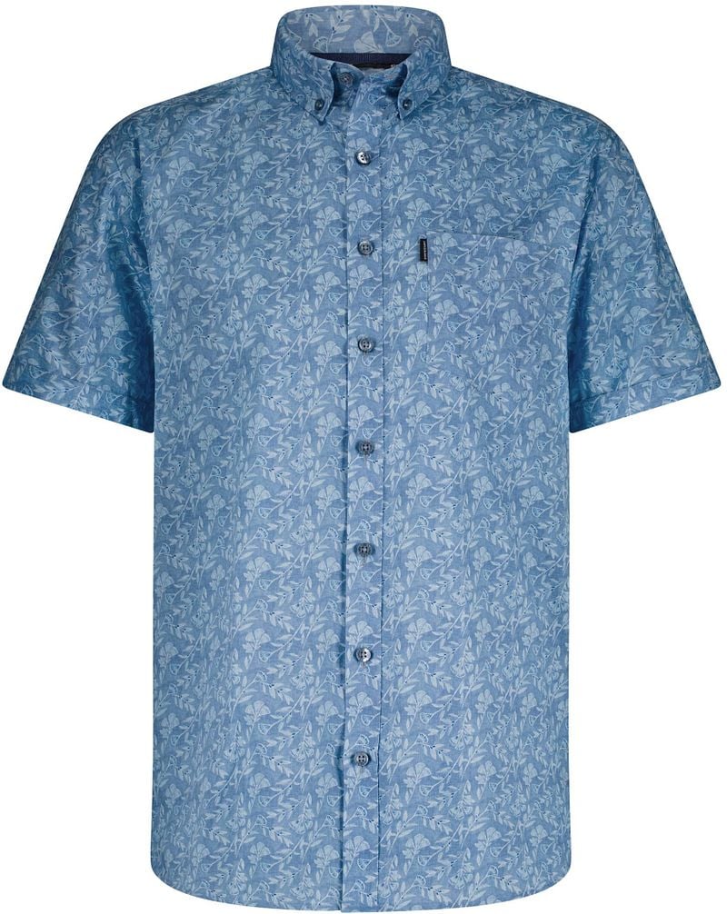 State Of Art Short Sleeve Hemd Leafs Blau - Größe M günstig online kaufen