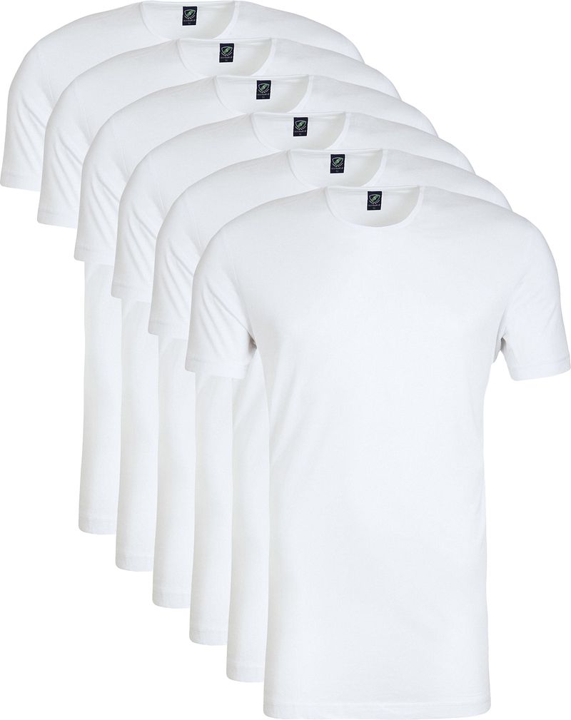 T-shirts Bambou Lot de 6 Col Rond Blanc taille S