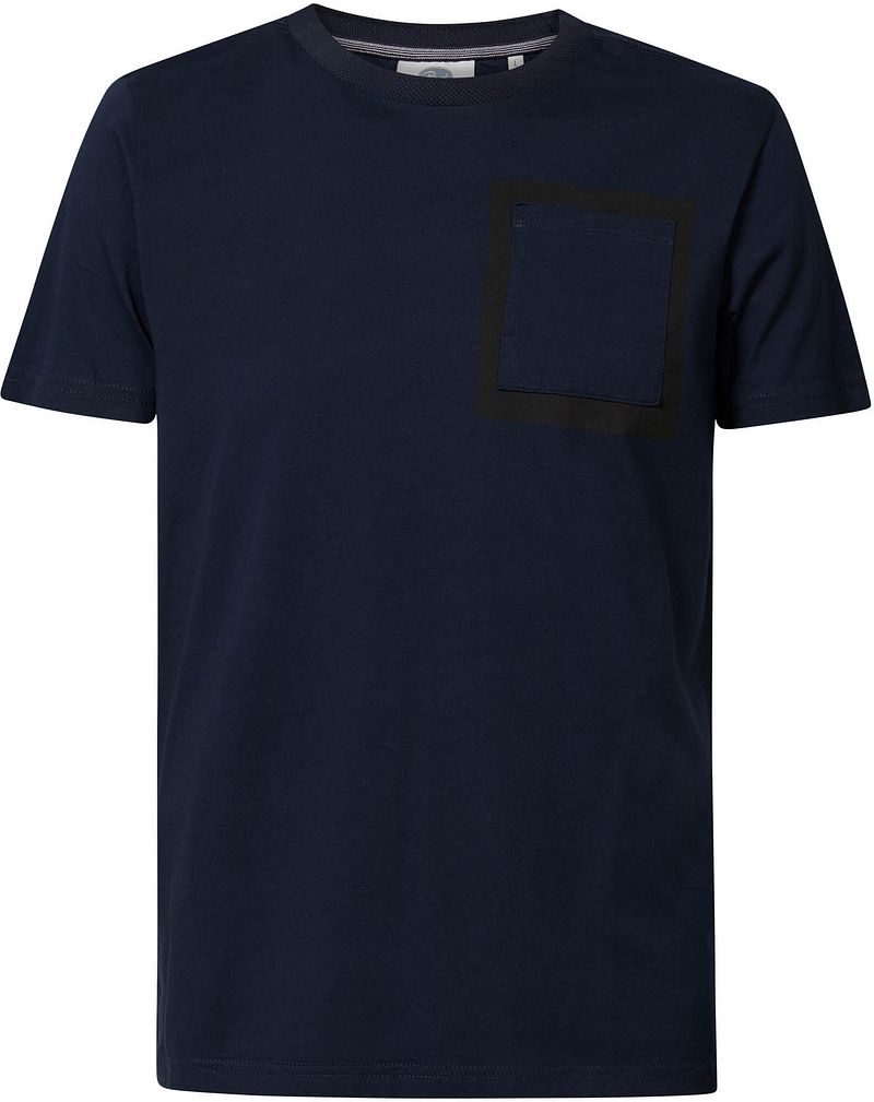 Petrol T-Shirt Foncé Poche Poitrine  Bleu foncé Bleu taille M