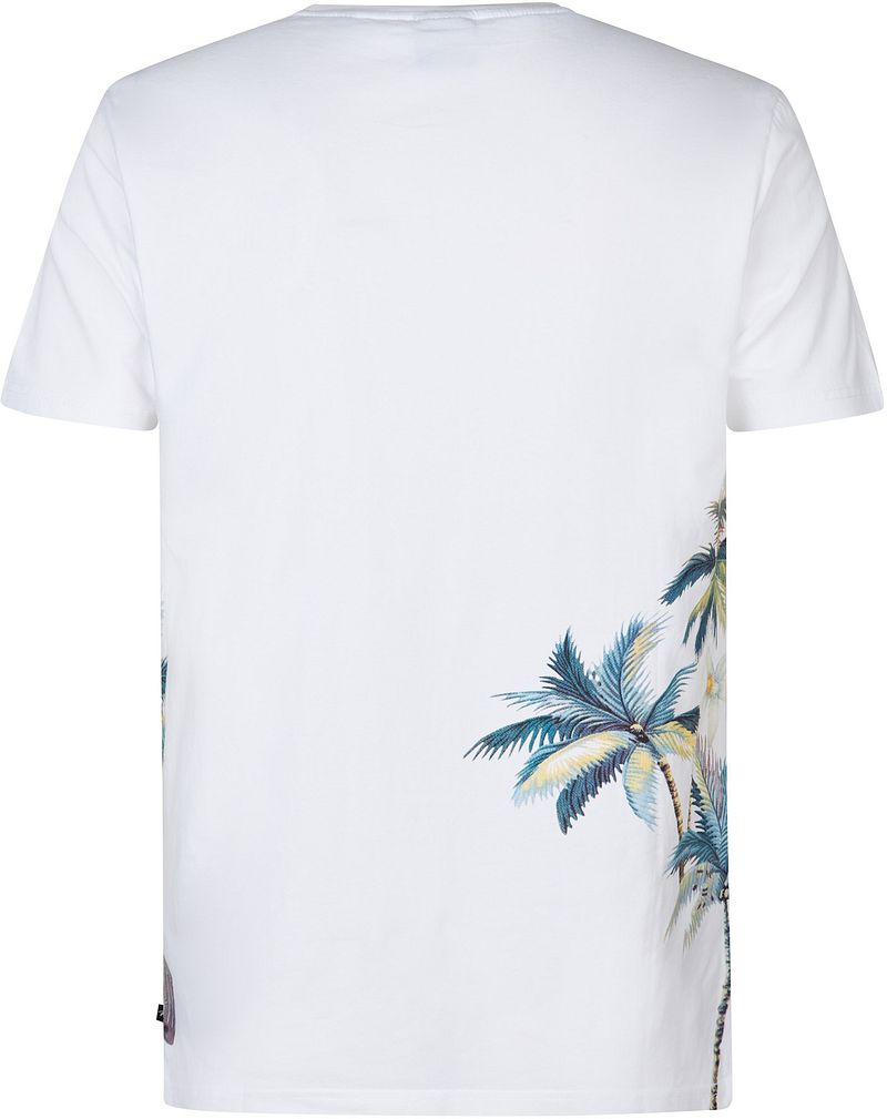 Petrol T-Shirt Islandcrest Print Wit