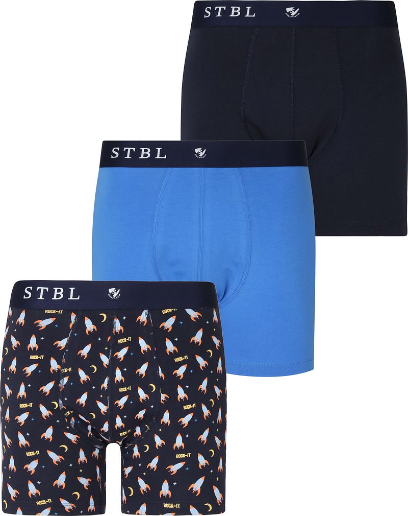 Suitable Boxers Lot de 3 Missiles Bleu foncé Bleu taille M