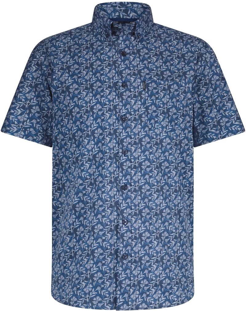 State Of Art Short Sleeve Hemd Leafs Navy - Größe 3XL günstig online kaufen
