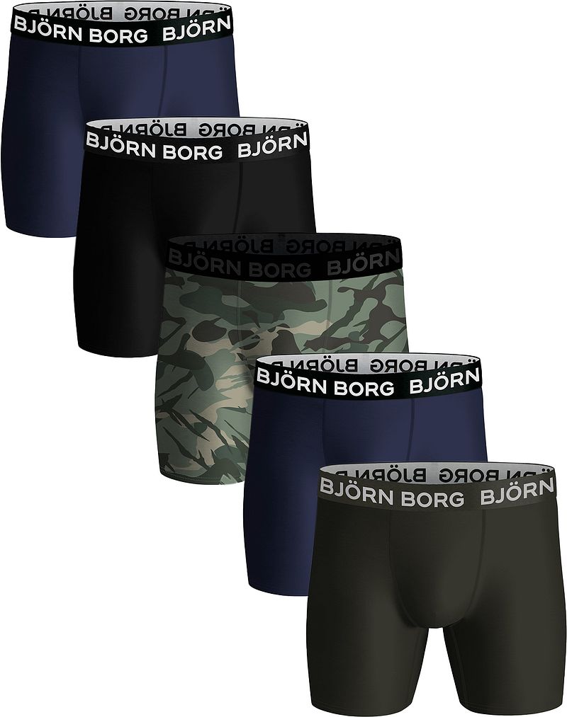 Bjorn Borg Björn Borg Performance Boxershorts 5-Pack Zwart Groen Blauw