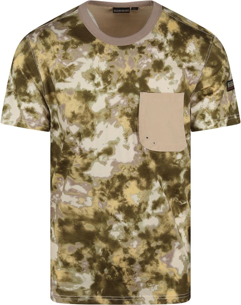 Napapijri Grüne Camouflage T-Shirt - Größe XL günstig online kaufen