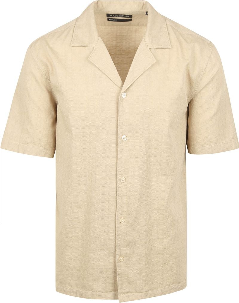 Marc O'Polo Crèpe Hemd Short Sleeves Beige - Größe XXL günstig online kaufen