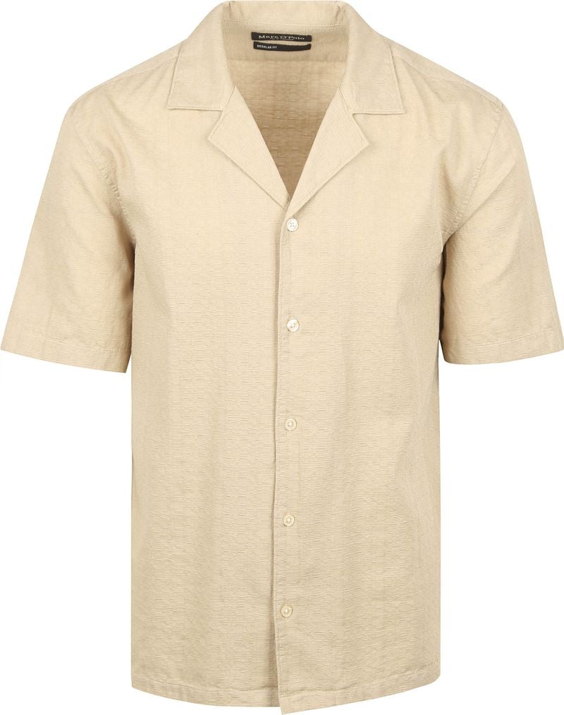 Marc O'Polo Crèpe Hemd Short Sleeves Beige - Größe XXL günstig online kaufen