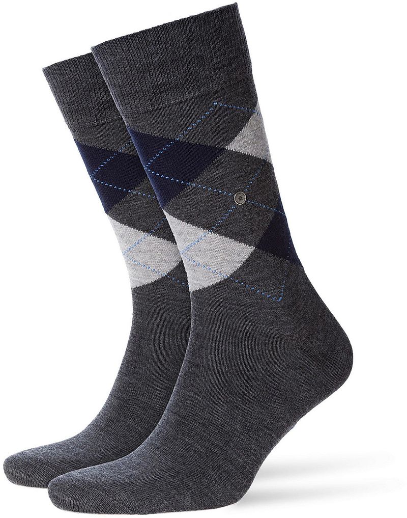 Burlington Chaussettes Edinburgh 3194  Anthracite Gris taille 40-46