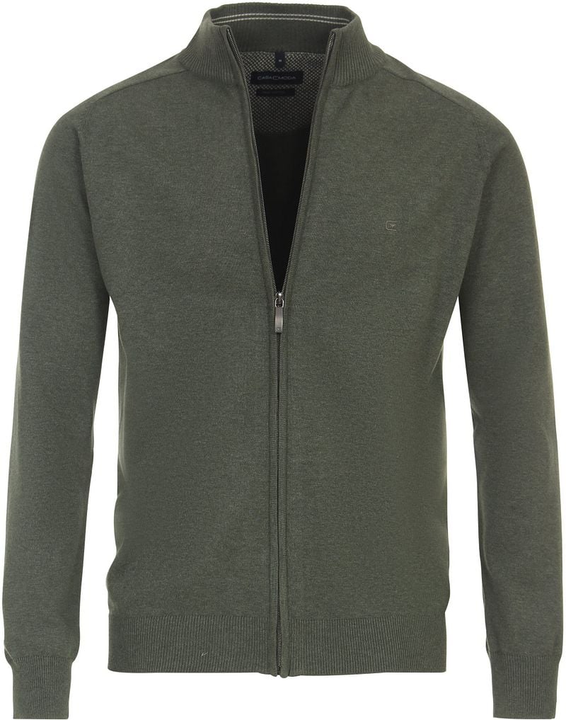 Casa Moda Strickjacke Zip Grün - Größe XL günstig online kaufen