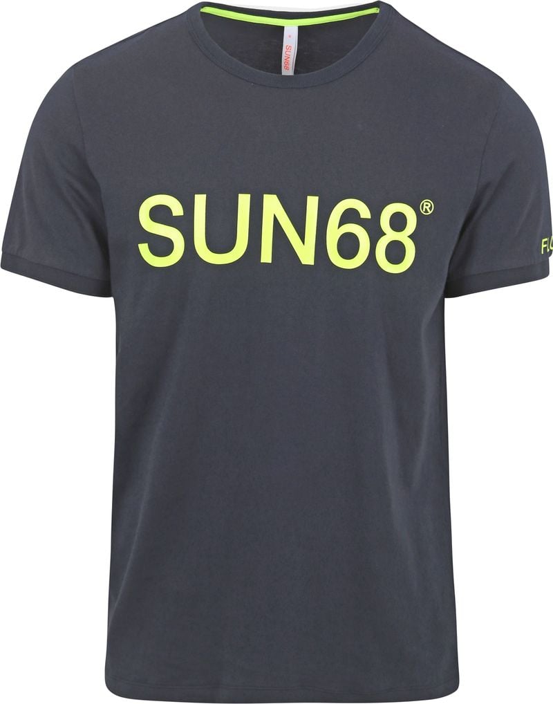 Sun68 T-Shirt Print Logo Navy