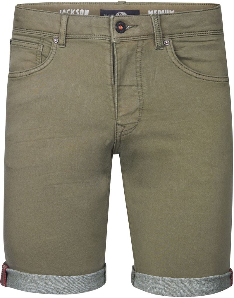 Petrol Denim Short Jackson Olijfgroen