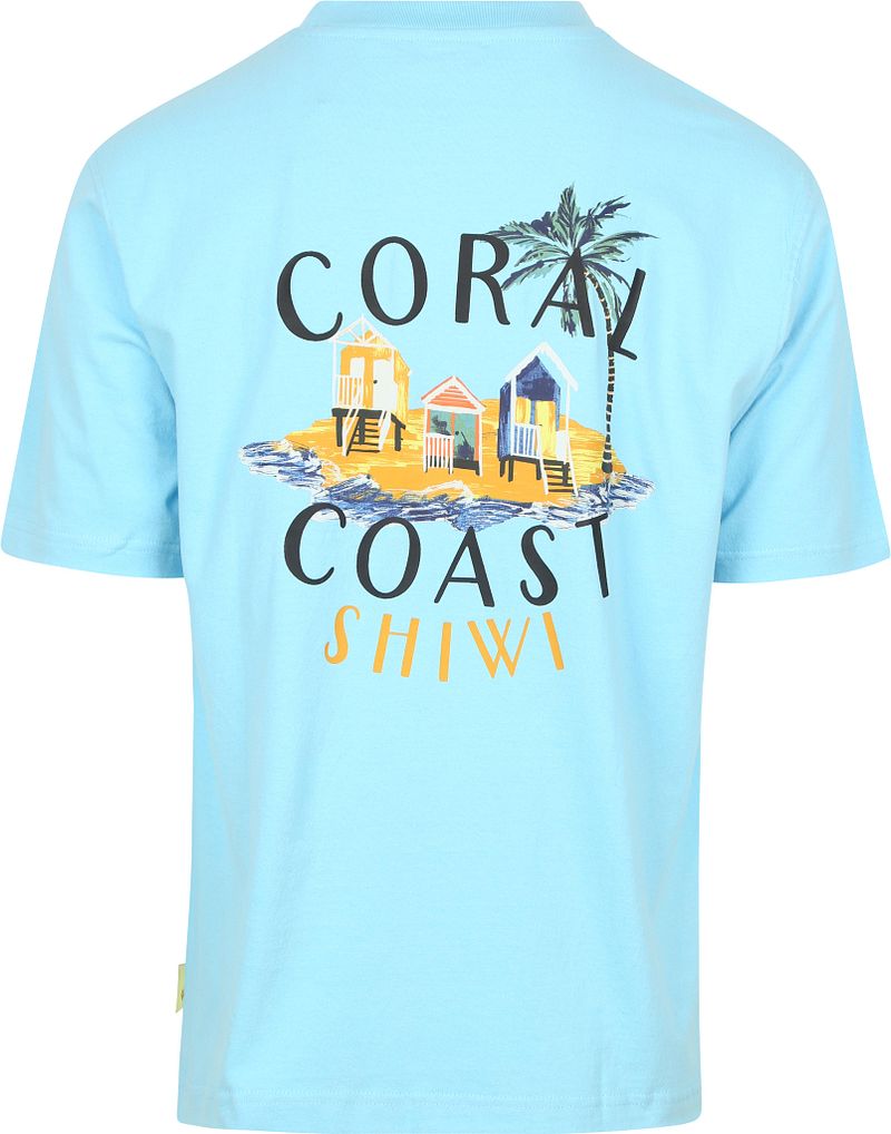 Shiwi T-Shirt Finn Coral Coast Backprint Lichtblauw