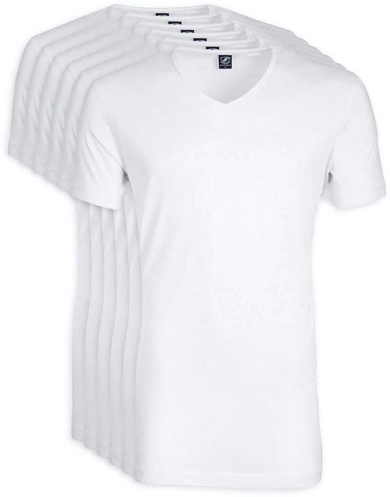 T-shirts Lot de 6 Bambou Col-V  Blanc taille XL