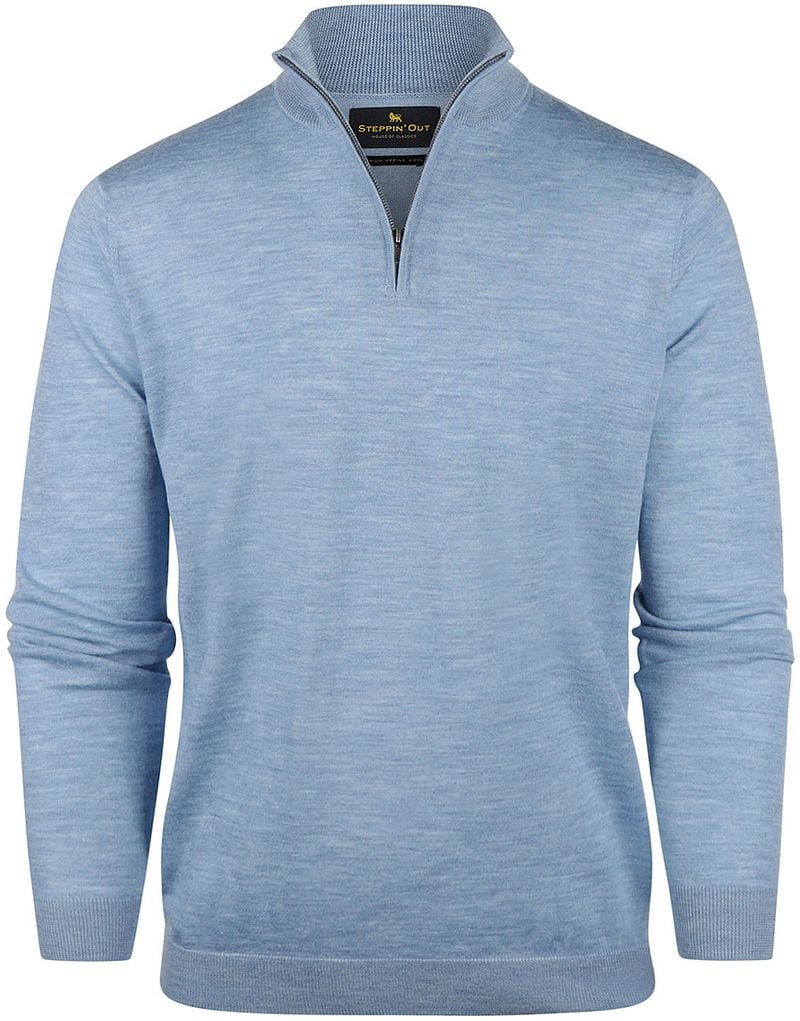 Steppin' Out Half Zip Pullover Merinowolle Sky Blue - Größe S günstig online kaufen