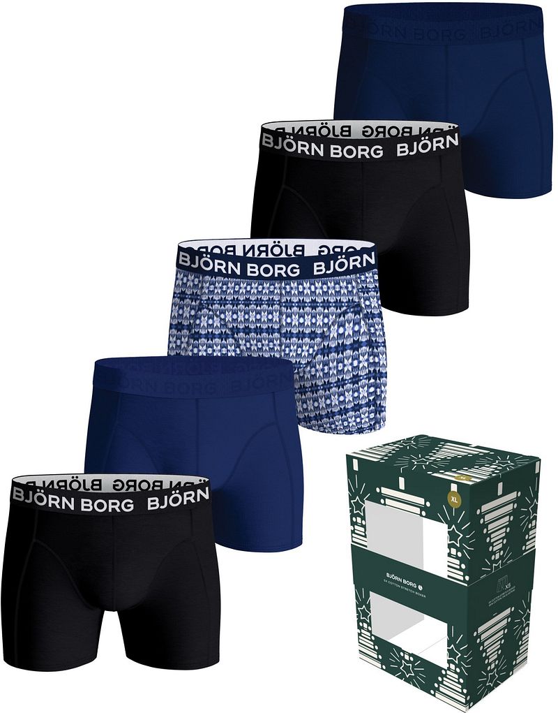 Bjorn Borg Boxers Cotton Stretch 5-Pack Blau - Größe L günstig online kaufen