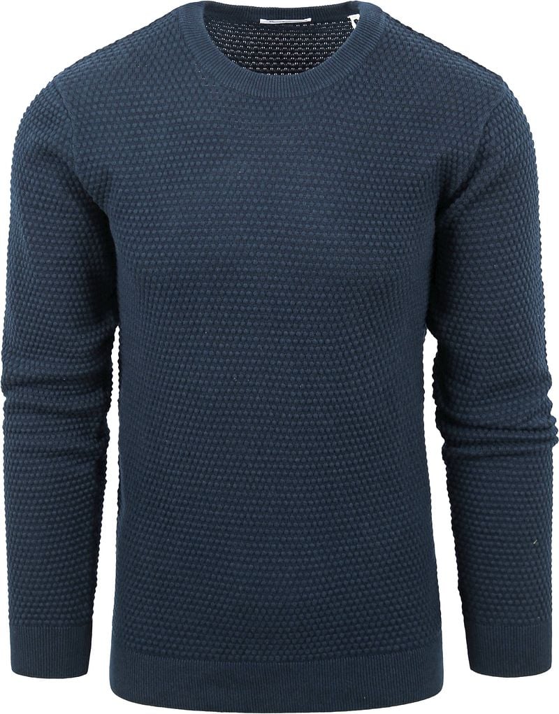 KnowledgeCotton Apparel Trui met ronde hals VAGN regular in licht gestructureerd breiwerk