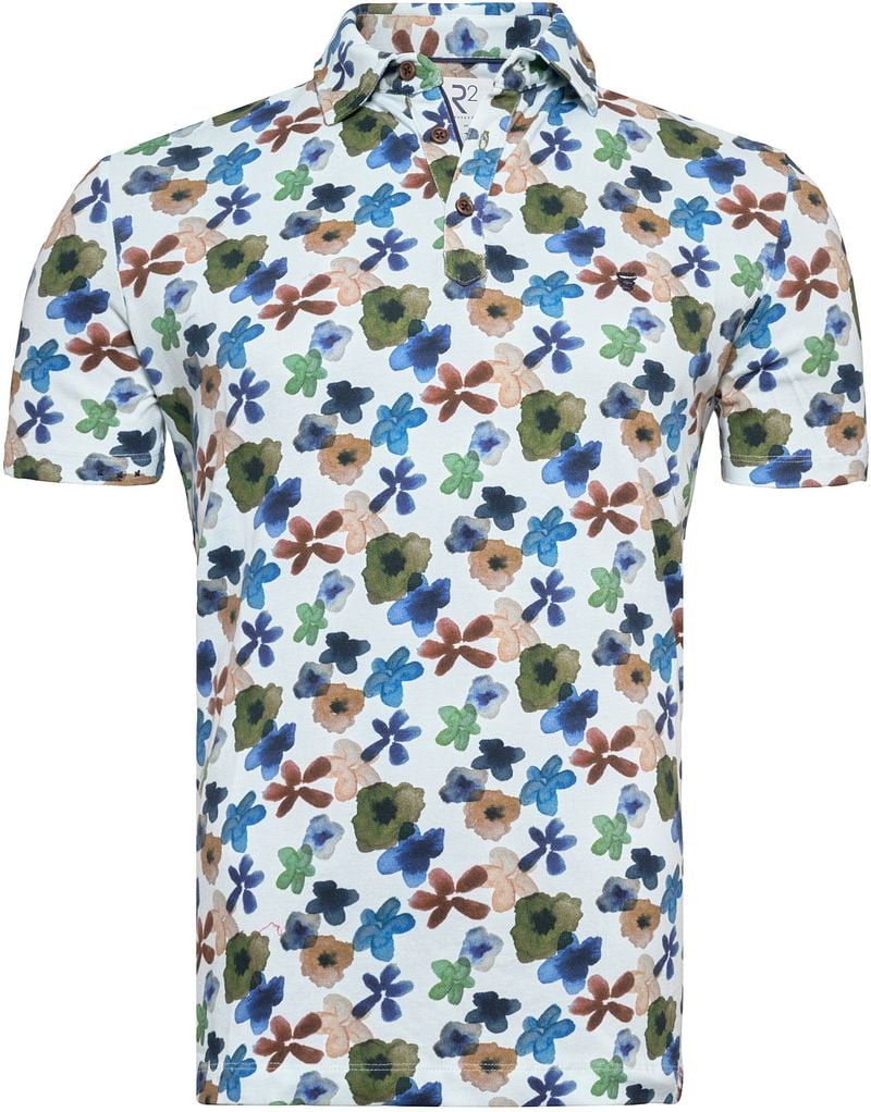 R2 Amsterdam Piqué Polo Print Multicolor
