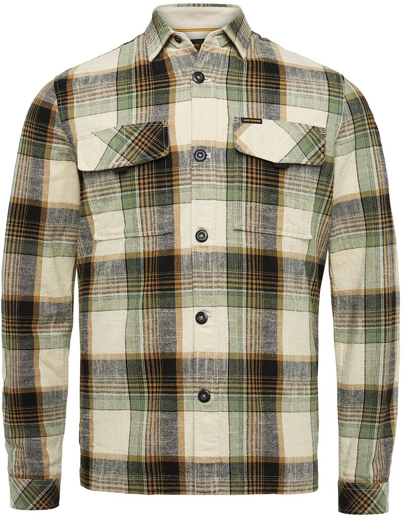 PME Legend Chemise A Carreaux Vert Beige taille L