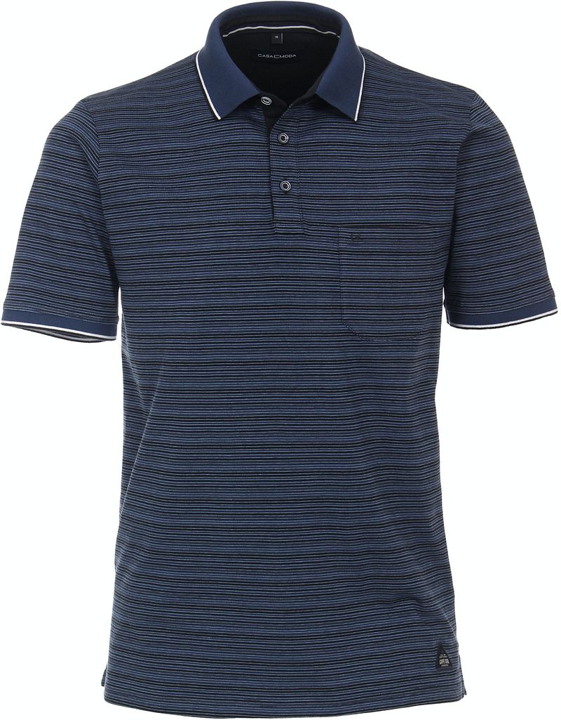 Casa Moda Polo Foncé Rayures Bleu Bleu foncé taille M