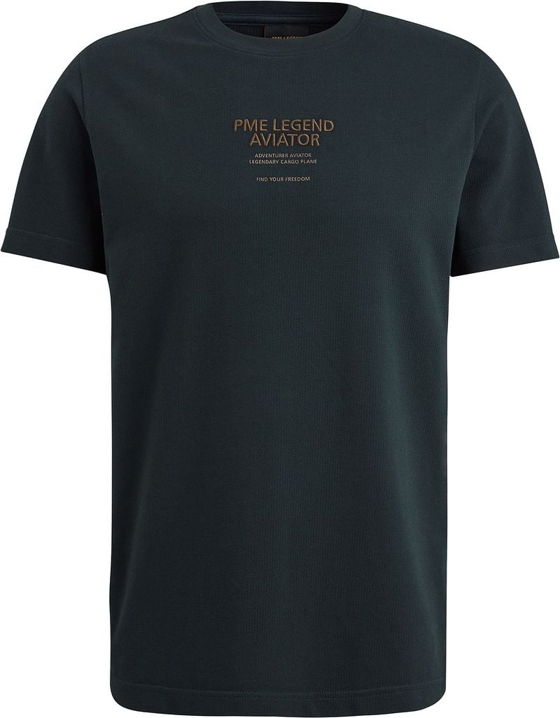 PME Legend Single Jersey T-Shirt Textured Navy - Größe XL günstig online kaufen